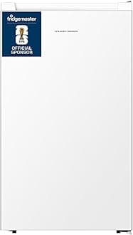 Fridgemaster MUZ4860E Freestanding Undercounter Freezer, 61Litres, 4 Star Freezer Rating, 48cm width, E Rated in White