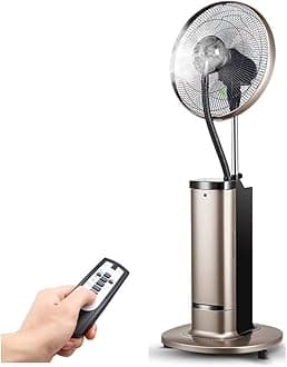 Cooling Fans Fan, Oscillating Misting Fan with LED Display, Remote Control, Pedestal Fan 3 Quiet Speeds and Modes, 15h Programmed Timer for Home and Office 3 Speed Setting (Color : Smoke Gray)