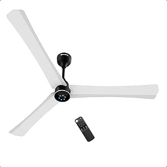 Renesa Halo Smart 1400mm BLDC Ceiling Fan with IoT & Remote | BEE 5 star | High Air Delivery | Low noise operation | LED Speed Indicator | Sleek Design | 3 Year Warranty| White & Black
