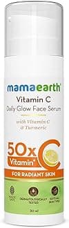 Mamaearth Vitamin C Daily Glow Face Serum for Men & Women - Vitamin C Serum for Glowing Skin, Oily Skin & Dark Spots, With 50x Vitamin C -30ml