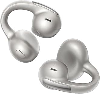 Bowie MC1 Pro Open Ear Clip-On Headphones, Hi-Res LDAC & HiFi4 Acoustic Sound, 5g Ultra-Lightweight Comfort, SuperBass 2.0, DNN 4-Mic AI Clear Calls, IP67 Waterproof, Bluetooth 6.0 (Titanium)