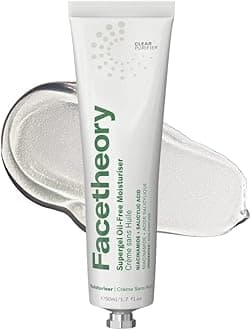 Supergel Oil-Free Face Moisturiser - Clean, Hydrating Gel Moisturiser - Hydrating Facial Moisturiser for Oily/Combination Skin, Blemishes & Uneven Tone (50 ml)