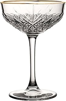 Utopia Timeless Vintage Coupe Glasses Gold Rim 9.5oz / 270ml - Case of 12 - Vintage Glassware