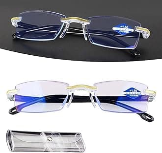 Progressive Far and Near Dual-Use Reading Glasses, High Hardness Anti-blue, Multifocus Reading Glasses (+3.00/FOR 65-70)