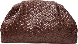 Women's Woven Evening Bag Dumpling Clutch Purse No Strap Handbags Elegant Faux PU Leather Clutch Bag