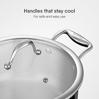 Stahl Artisan Triply Stainless Steel Sauce pot/Casserole with lid, Induction pot, Briyani Pot/Handi, 7.2 L, 28 cm