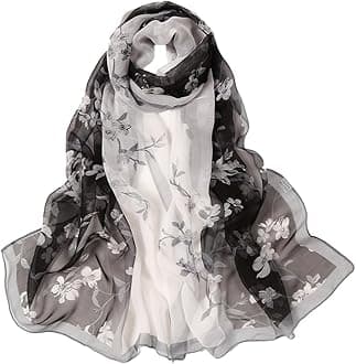 Lightweight Scarves for Women Elegant Floral Pattern Scarf Shawls Sunscreen Head Shawls