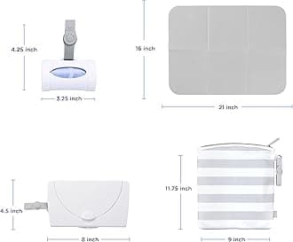 Ubbi On-The-Go Gift Set, Baby Essentials, Includes Portable Changing Pad, Wipe Dispenser, and Bag Dispenser, Newborn Baby Essential