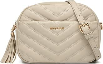 Miss Lulu Women Cross Body Bag Shoulder Bag Satchel Handbags Messenger Bag, Synthetic Leather,V-Shaped Knitting Texture,Tassel Decoration, Classic, With Removable and Adjustable Shoulder Strap