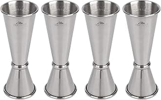 A Bar Above Premium Japanese Jigger 8 Precise Measurement Markings, Heavy Duty 304 Stainless Steel Double Cocktail Jigger for Professional Bartenders & Home Use, Durable Bar Tool for Accurate Pouring