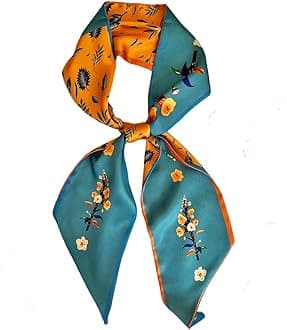 Silk Head Scarf for Hair Fashion Headwrap for Women Lightweight Neck Tie