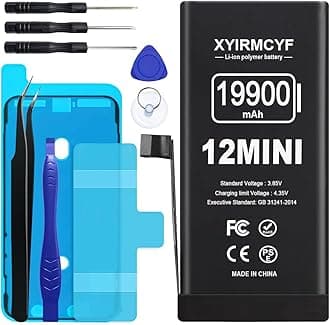 19900mAh Super Capacity Battery Compatible with iPhone 12 Mini, 0 Cycle Li-Polymer Replacement Battery for iPhone 12 Mini with Professional Repair Tool Kit