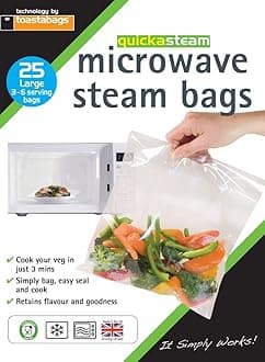quickasteam microwave cooking bags LARGE size 25 pack