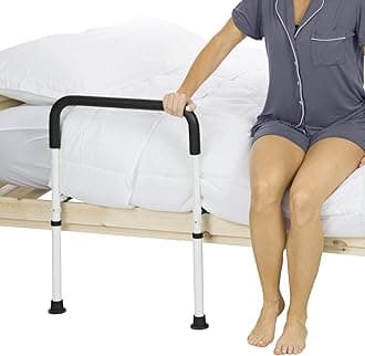 Vive Bed Assist Rail - Adult Bedside Standing Bar for Seniors, Elderly, Handicap - Fit King, Queen, Full, Twin - Adjustable Fall Prevention Safety Handle Guard - Long Hand Bedrail Grab Bar Cane