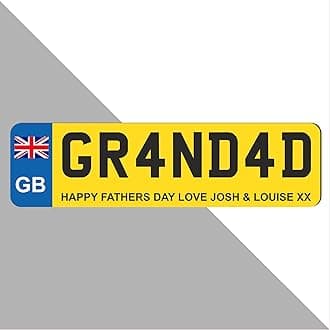 Custom License Plate Plaque - Personalised Number Plate in Wood or Acrylic - Ideal for Car Decor, Lorry Drivers, New Car, Just Passed Keepsake Signs (GB Design, Mdf Wood Medium 25cm)