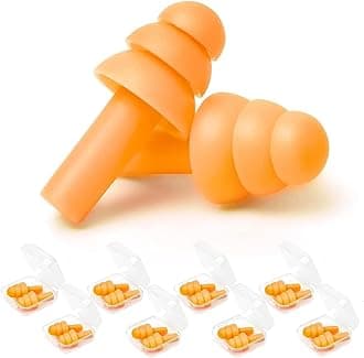 Reusable Ear Plugs, Earplugs for Sleeping Noise Cancelling – Super Soft, Silicone Ear Plug, for Sleeping 8 Pairs, Swimming, Snoring, Concerts, Work, Noisy Places