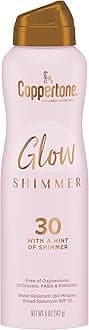 Glow with Shimmer Sunscreen Spray SPF 30, Water Resistant Spray Sunscreen, Broad Spectrum SPF 30 Sunscreen Spray, 5 Oz Spray