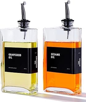 APT 1101 Olive Oil Dispenser for Kitchen, Oil and Vinegar Set, Bottle, Soy Sauce and Coffee Syrup Bottles - 2 Pcs, Black