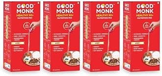 Good Monk Healthy 50+ Nutrition Mix For Seniors (Add To Food): Multivitamins & Ashwagandha. Improves Bone Health & Mental Function. Includes Vit. B12, C, D, Biotin, Iron & Zinc - 120 Sachets