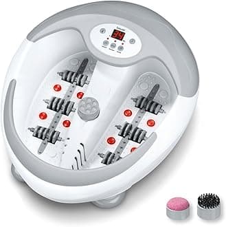 FB50 Foot Spa With Water Heater, Footbath With Infrared Light And Magnetic Therapy, 3 Pedicure Attachments, 5-Level Water Heater, Vibration, Bubble And Reflexology Massage Functions