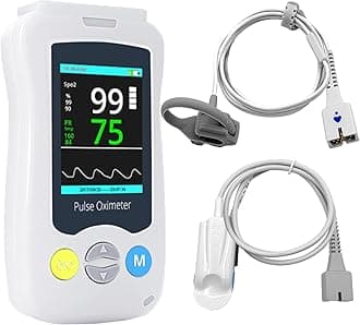Continuous Pulse Oximeter Fingertip, Medical Grade Accuracy Pulse Oximeters for Baby Fast Reading for SpO2 and Pulse Rate Overnight Monitoring Infant Handheld Blood Oxygen Saturation Monitor for Adults and Kids