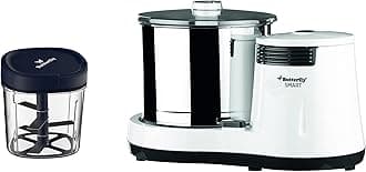 Butterfly ABS Grinder with Coconut Scrapper & Vegetable Chopper, White