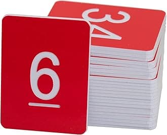 Plastic Numbered Tags Number Disc Number Token Rectangle (0-100, Red)