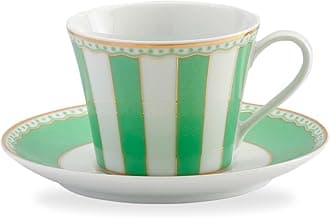 T002B/M-252 Cup & Saucer (Coffee/Tea) 250cc Carnival Apple Green Fine Porcelain