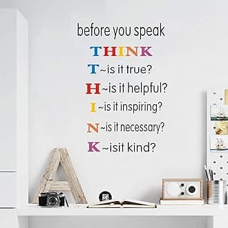 Before You Speak Think Lettering Wall Stickers