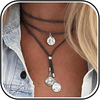 Boho Outfits for Women Boho Necklaces Country Concert Outfits Nashville Western Jewelry Choker Necklaces Long Leather Necklace Western Dress Jewelry Country Cowgirl Accessories Gifts