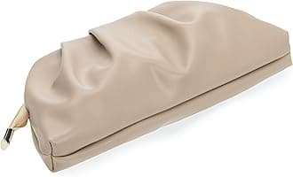 CHARMING TAILOR Chic Soft Vegan Leather Clutch Bag Dressy Pleated PU Evening Purse for Women