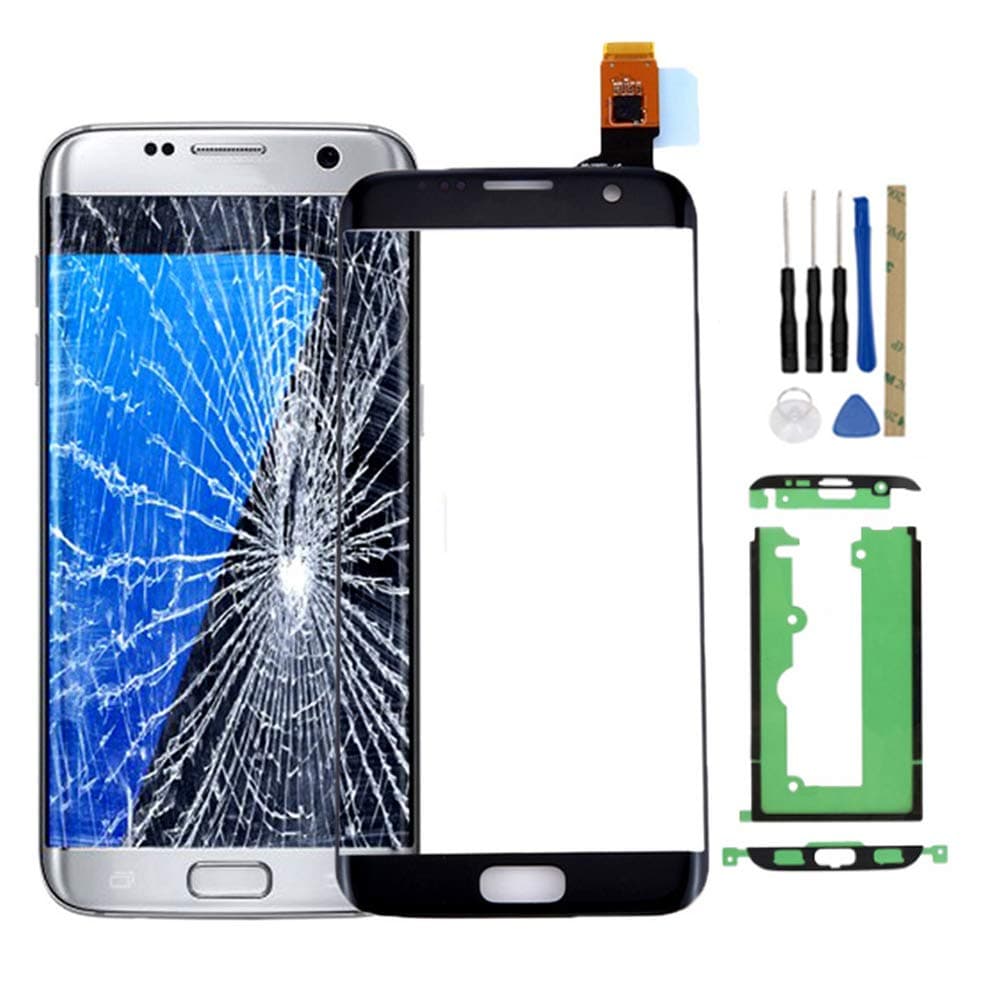 for Samsung for Galaxy S7 Edge Replacement Touch Screen Digitizer Outer Front Glass with Tools and Adhesive Tape for G935V G935P G935F G935T G935A (not Include LCD) - Black