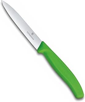 Paring Knife 10cm in Green, Steel, Silver, 10 cm