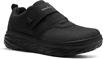 OrthoComfoot Men's Orthopedic Diabetic Wide Walking Shoes: Comfortable Cushion Arch Support Plantar Fasciitis Sneakers, Orthotic High Arch Swollen Feet Adjustable Work Shoes for Ankle and Heel Pain