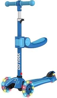 Gotrax KS1/KS3 Kids Kick Scooter, LED Lighted Wheels and 3Adjustable Height Handlebars, Lean-to-Steer & Widen Anti-Slip Deck, 3 Wheel Scooter for Boys & Girls Ages 2-8 and up to 100 Lbs