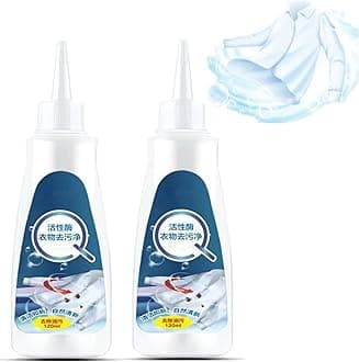 Active Enzyme Clothing Stain Remover - White Shirt Guardian, Active Enzymatic Laundry Cleaning, Stubborn Stains Cleaner, Clothes Oil Stain Remover, Clothing Quick Laundry Dry Cleaner (White - 2Pcs)