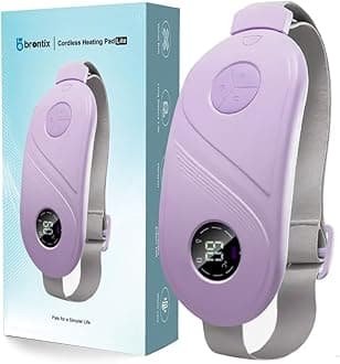 BRONTIX Period Cramp Relief Massager for Women | Portable Cordless Menstrual Pain Relief Heating Pad with 6 Heat & Massage Modes | Electric Periods Cramp Massager | Perfect Gifts for Woman