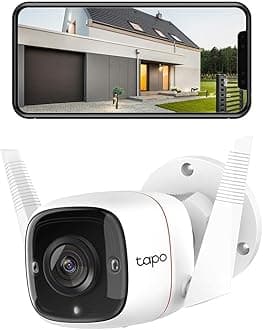 TP-Link 2K Security Camera Outdoor Wired, IP66 Weatherproof, Motion/Person Detection, Built-in Siren w/Night Vision, Cloud/SD Card Storage, 2-Way Audio, Works w/Alexa & Google Home C310