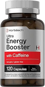 Energy Supplement | 120 Capsules | with Caffeine, Ginseng & Vitamin B12 | Daily Energy Booster Pills | Non-GMO, Gluten Free