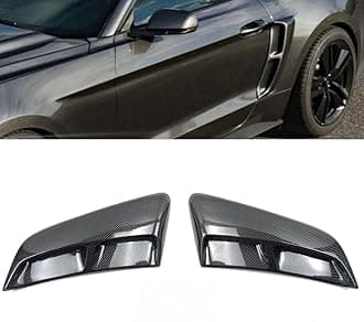 Rear Quarter Panel Side Body Fenders Door Scoop Air Outlet Trim Compatible with for Ford Mustang 2015-2023 (Carbon Fiber Print)