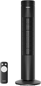 PELONIS 30-Inch Oscillating Tower Fan for Bedroom – 3 Speed, 37dB Quiet Tower Fan with Remote Control and 7-Hour Timer – ETL Certified, Black