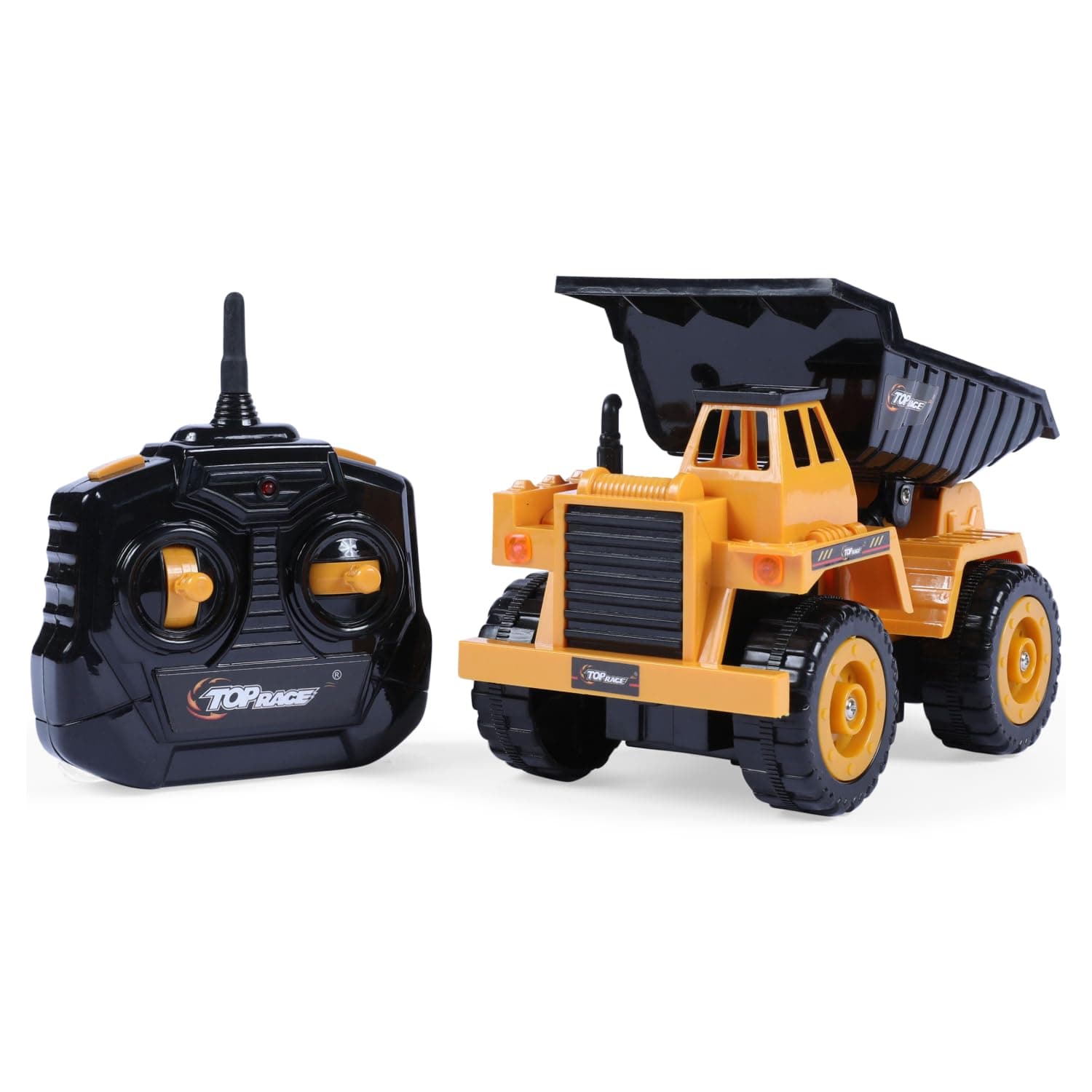 Top Race 5-Channel Remote Control Dump Truck - Fully Functional Construction Vehicle for Kids Ages 5 and Up