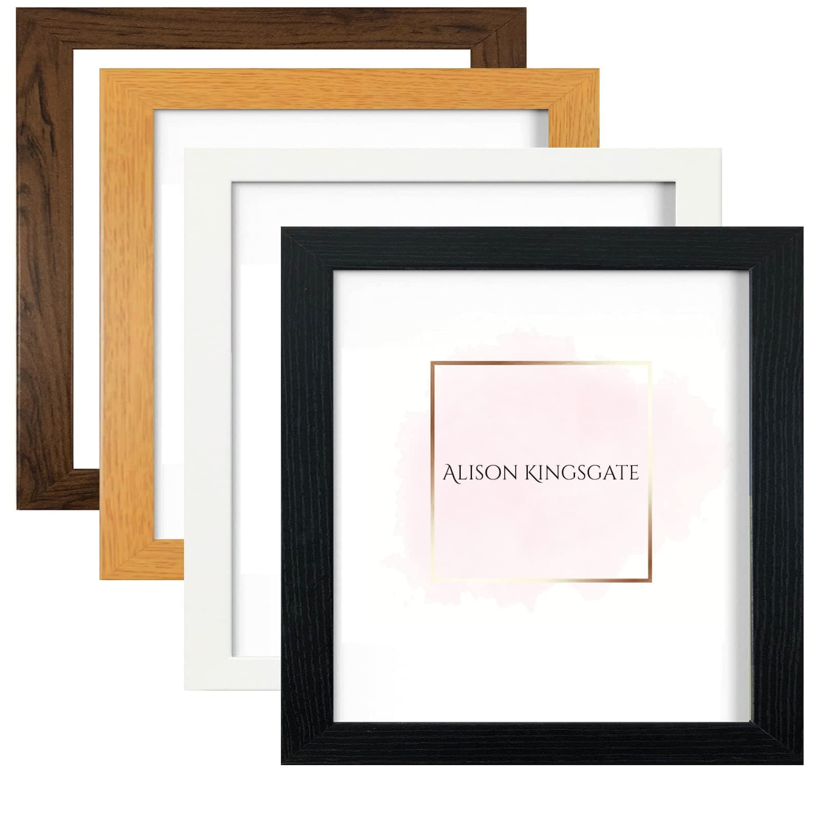 Modern Picture Frames - In Multiple Colours & Sizes - Frames With Plexiglass Front & Wall Hanging Hooks - Use As Poster Frames / Photo Frame / Wooden Frames (60 x 60 CM, Black)
