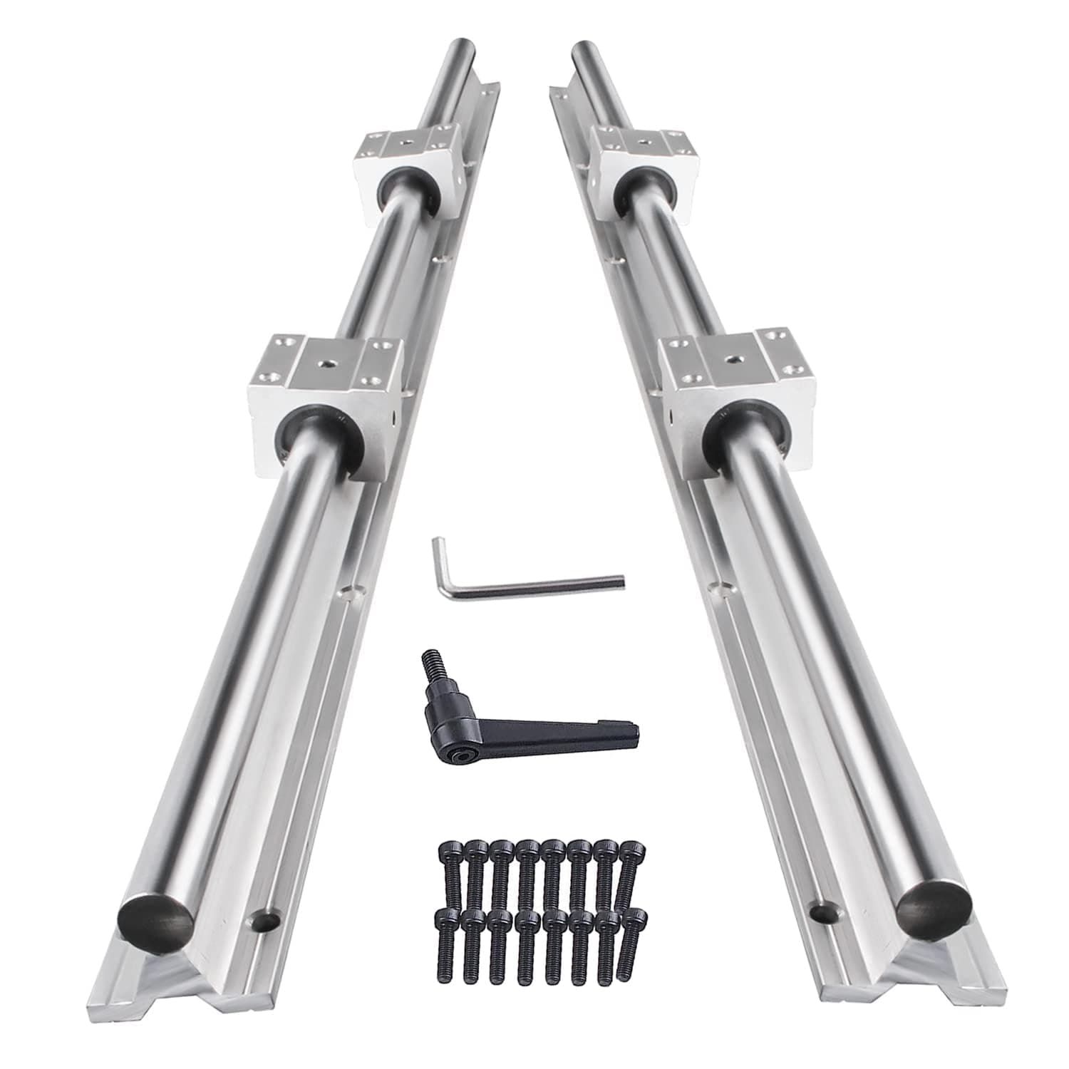 SBR16 1200mm Linear Rail Guide SBR16 Fully Supported Linear Slide Rail with 4Pcs Industry-Standard SBR16UU Slide Ball Bearing Block, DIY CNC Parts X Y Z Linear Actuator