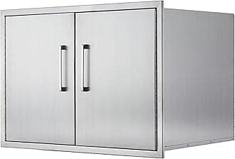 Double Door Dry Storage Pantry, 30" Stainless Steel Cabinet Storage for Outdoor Kitchen, BBQ Island, Patio Grill Station