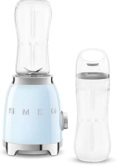 SmegRetro Personal Blender with 2 Bottles PBF01PBUS, Pastel Blue, Medium