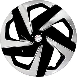 Auto Pearl - 16" inch | Set of 4 Pcs | Press Type Hubcap Wheel Cover Replacements for OEM Steel Wheels Polypropylene with Retention Ring | Compatible with Brezza 2022 Onwards| Color: Black Silver