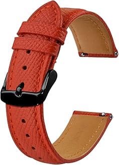 BISONSTRAP Watch Straps with Quick Release, Texture Leather Watchbands for Men Women, 18mm 20mm 22mm