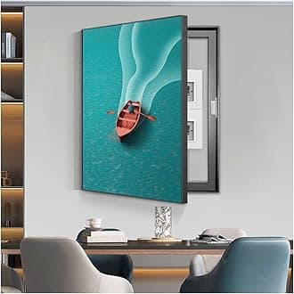 Electrical Panel Cover Decorative, Breaker Box Cover Decorative, Meter Box Decorative Painting, Wall Mounted Hide Fuse Box Cover Cabinet(E,35x45cm/14x18in)