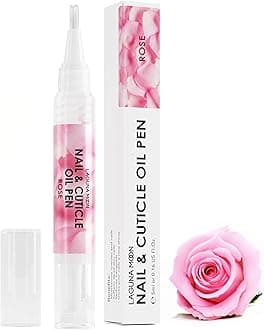 Lagunamoon Cuticle Oil Pen for Nail Nail Oil for Nail Care & Nail Growth - Nourish, Soothe & Moisturize Damaged Nails - Rose, 5 ml